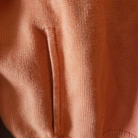 Talbots Womens Small Coral Orange Zip Up Cardigan Stretch Cotton Nylon Lycra - Picture 2 of 7